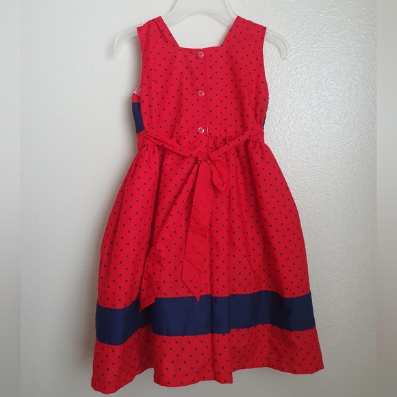 Girls Polka Dot/Flower/Bow Tulle Dress Sz 6 - Picture 10 of 12